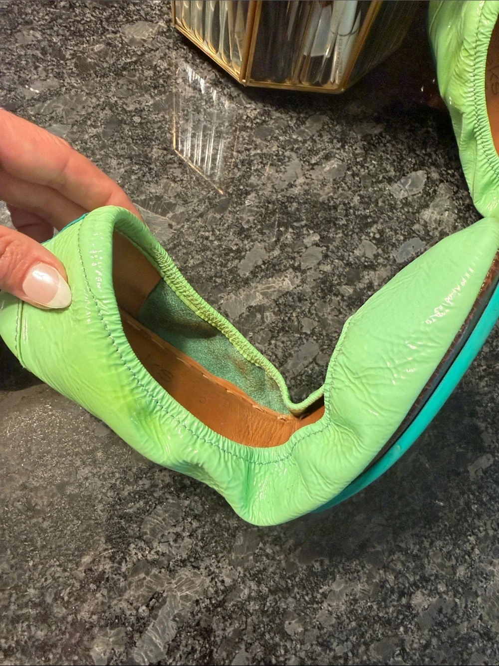 Tieks Mint Green Leather Ballet Flats